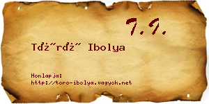 Törő Ibolya névjegykártya